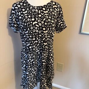 Black and White Graphic Mini Dress